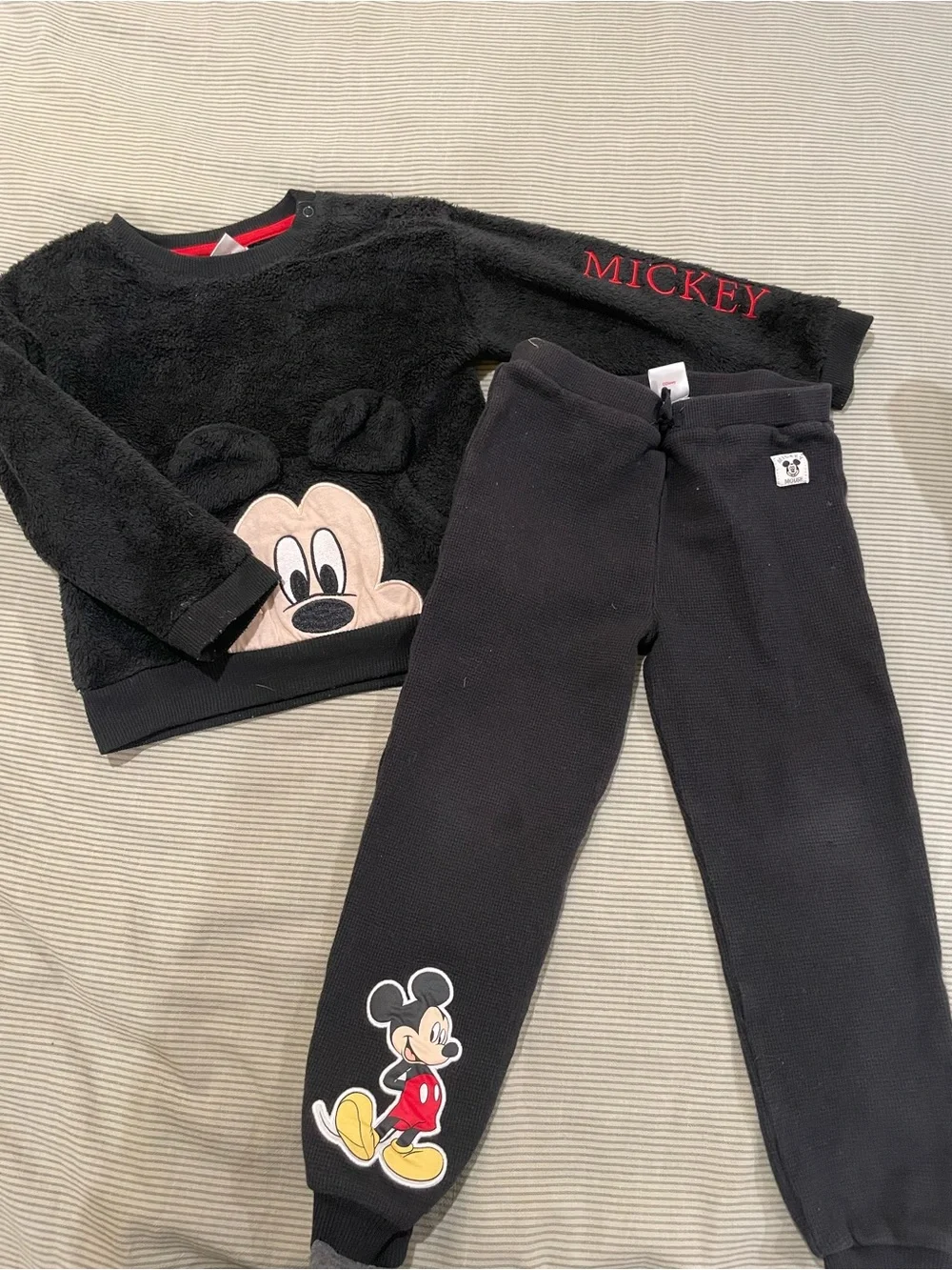 Carter's Mickey Mouse Hooded Sweatshirt Set in Black, Tan, Brown, Blue, Yellow
